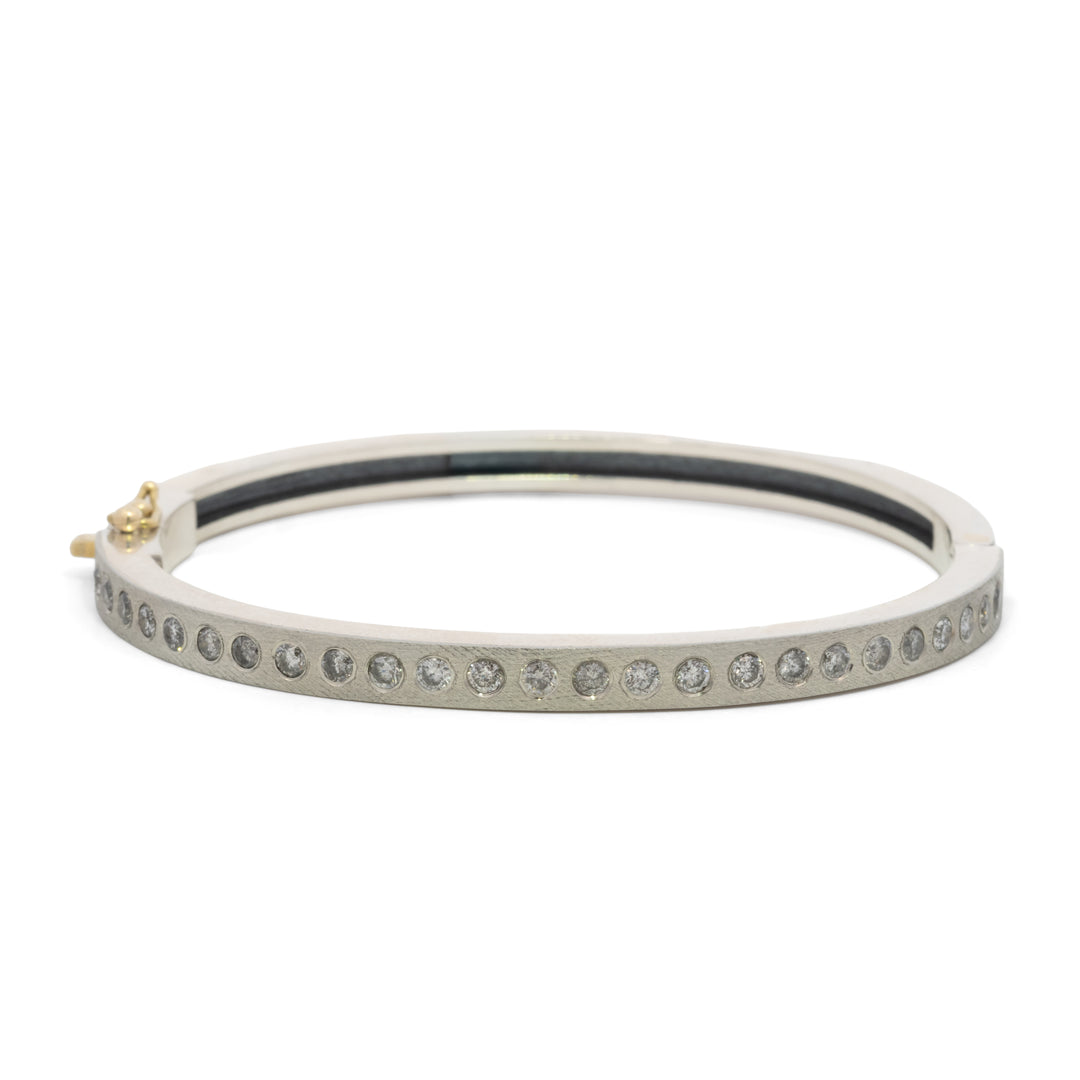 Trunk Show 4mm Adam Plus Salt & Pepper Diamond Bangle Bracelet