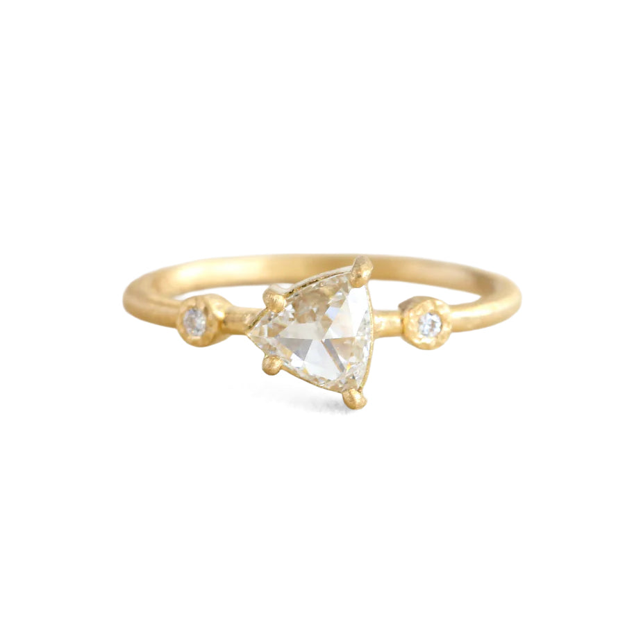 Pale Grey Rose Cut Diamond Ring