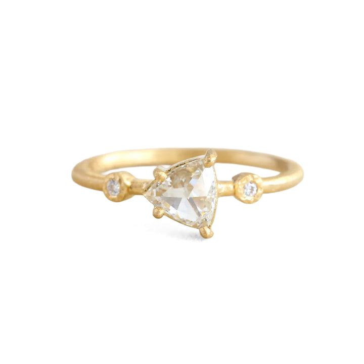 Pale Grey Rose Cut Diamond Ring