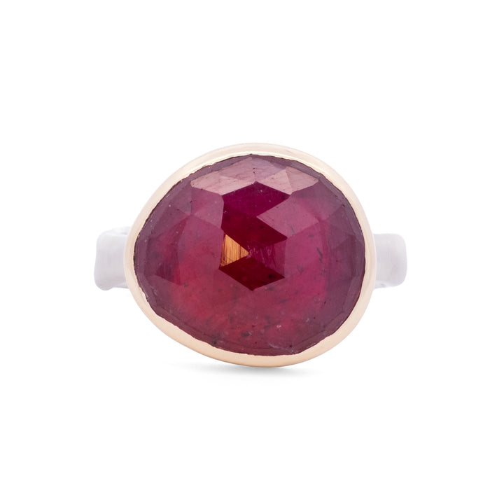 Faceted Ruby Ring