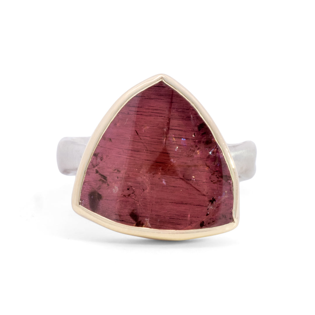 Watermelon Tourmaline Slice Ring