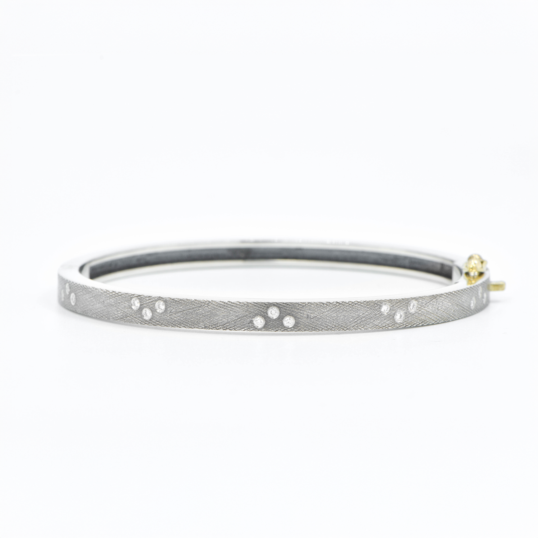 4mm Maru Lux Diamond Silver Bangle Bracelet