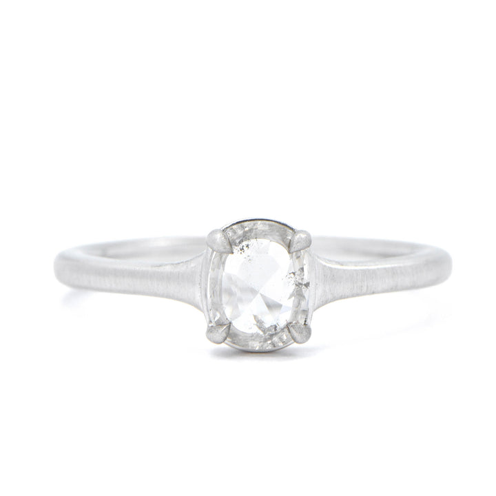 Rose Cut Cushion Diamond Solitaire Ring