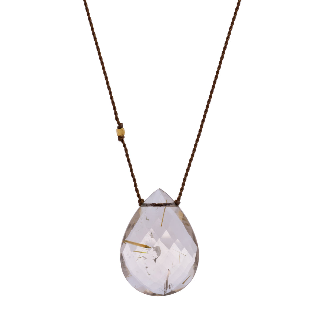 Teardrop Rutilated Quartz Necklace