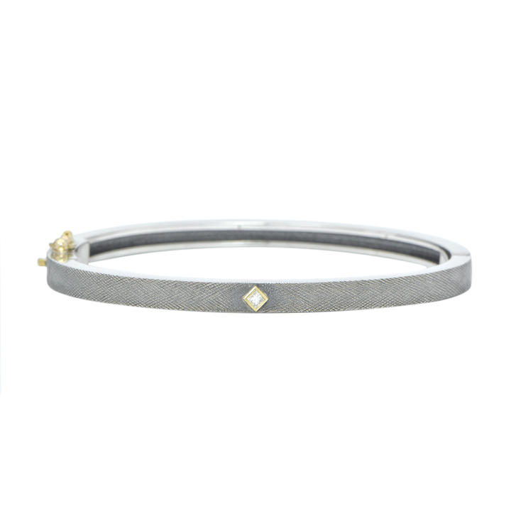 4 mm Princess Diamond Bangle Bracelet