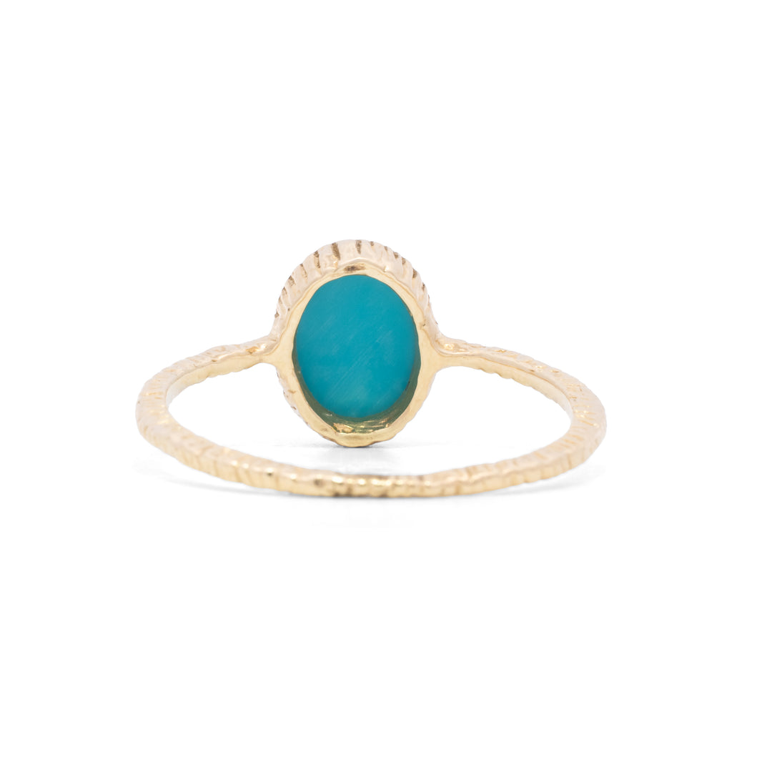 Small Oval Bezel Set Turquoise Ring