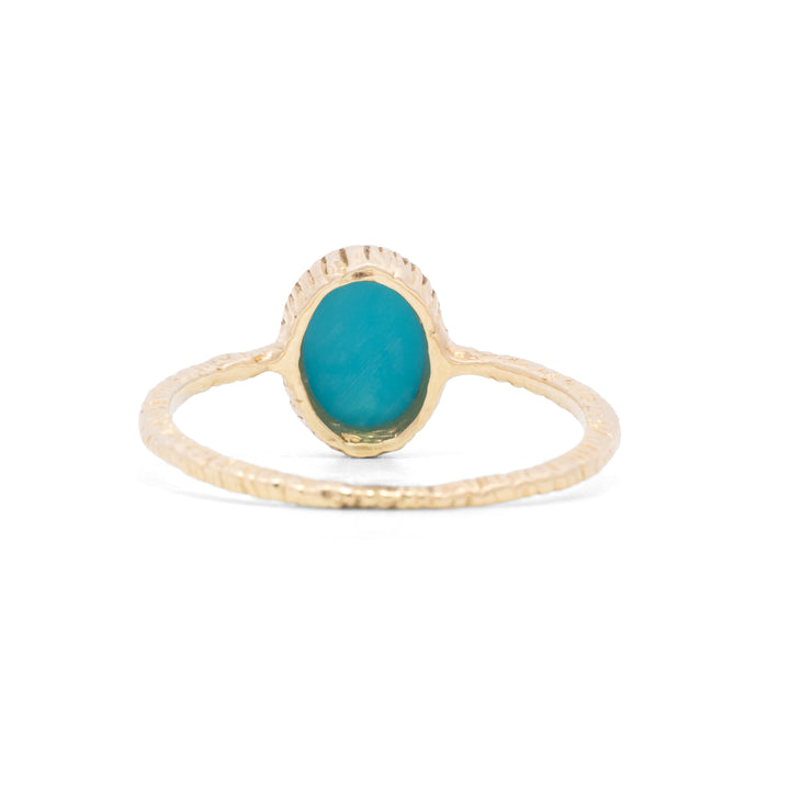 Small Oval Bezel Set Turquoise Ring