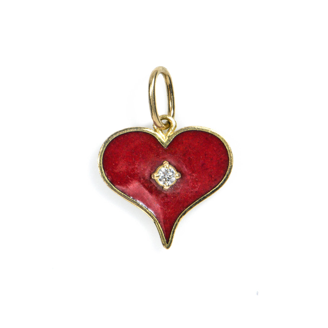 Enamel Heart "Dolce Vita" Diamond Charm