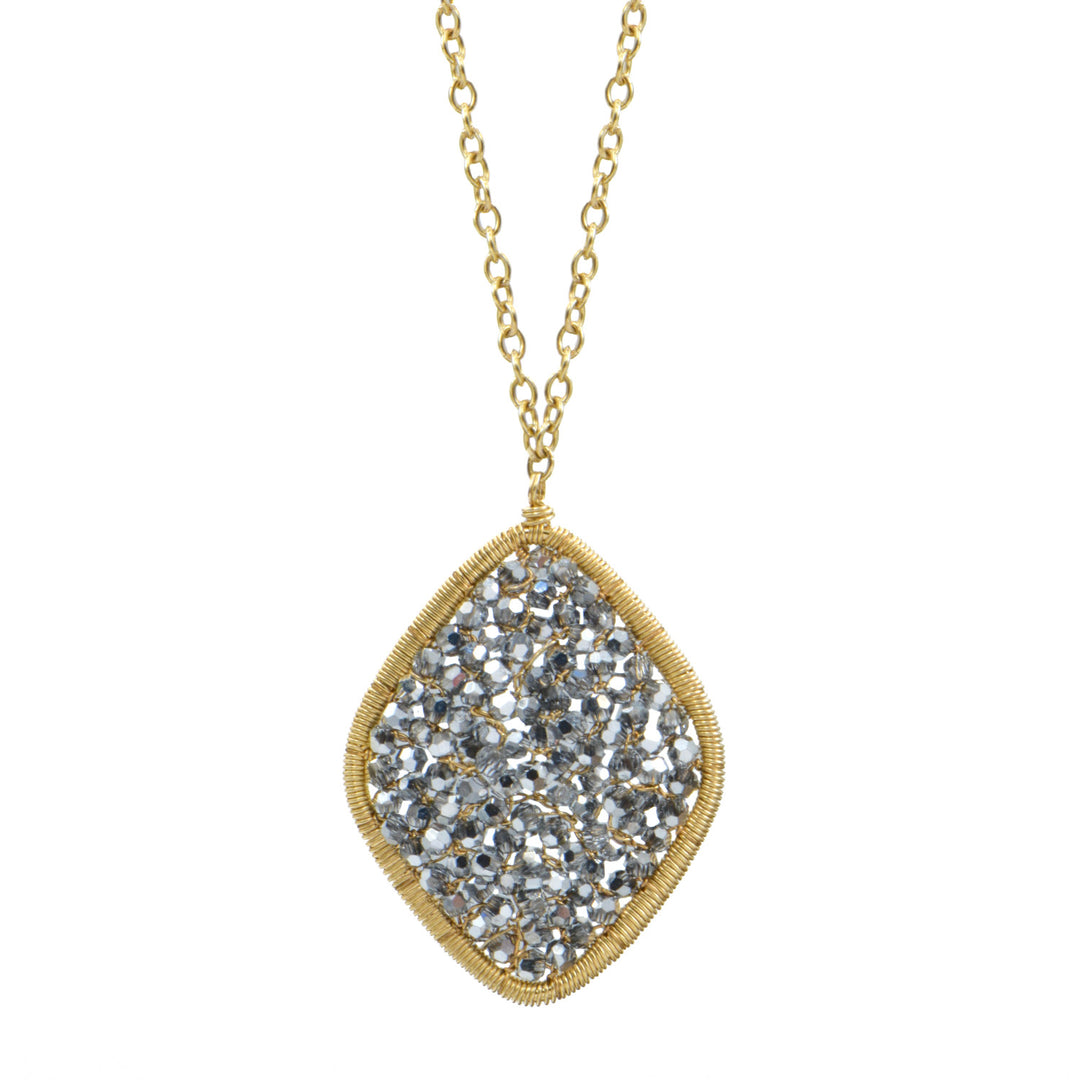 Platinum Crystal Pendant Necklace