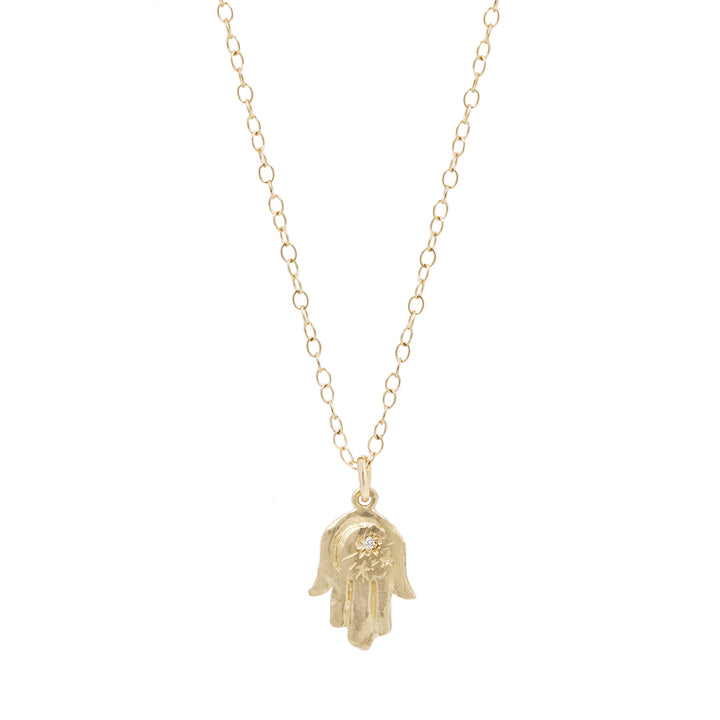 Hamsa with Crescent Necklace