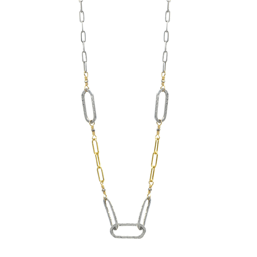 Two Tone Mixed Link Chain Necklace