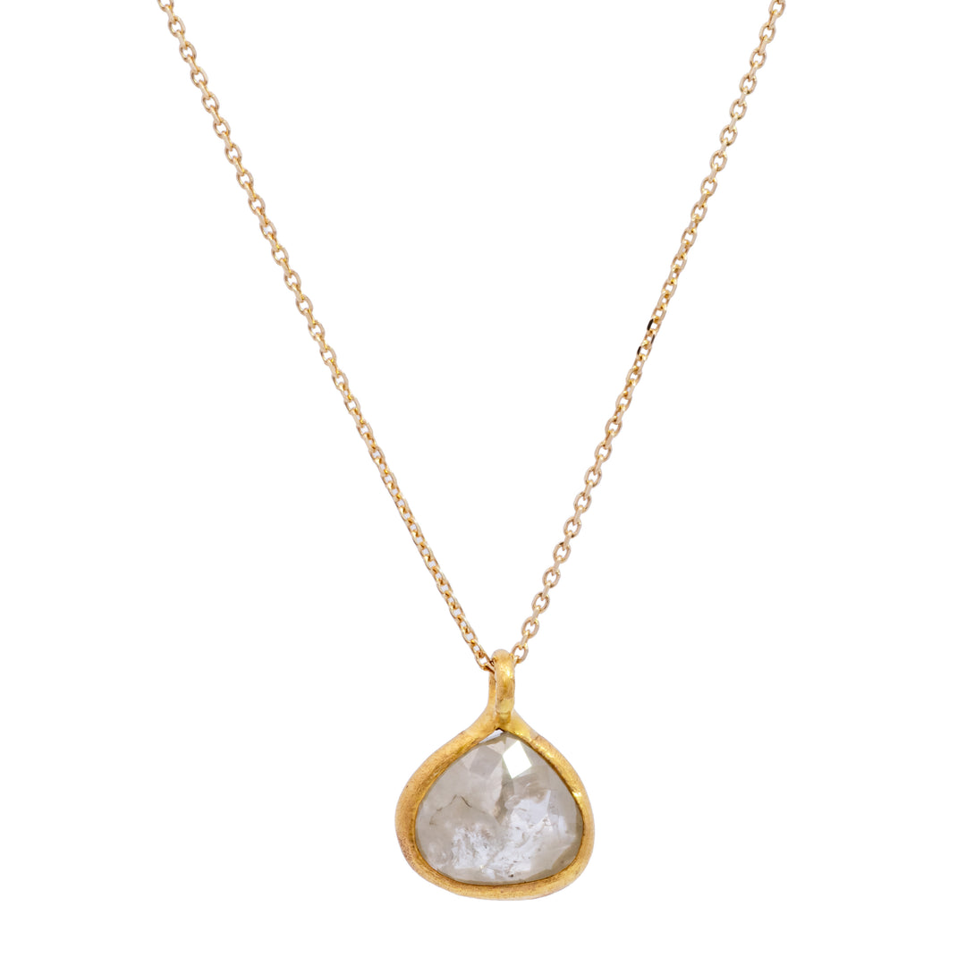 Rose Cut Grey Diamond Necklace