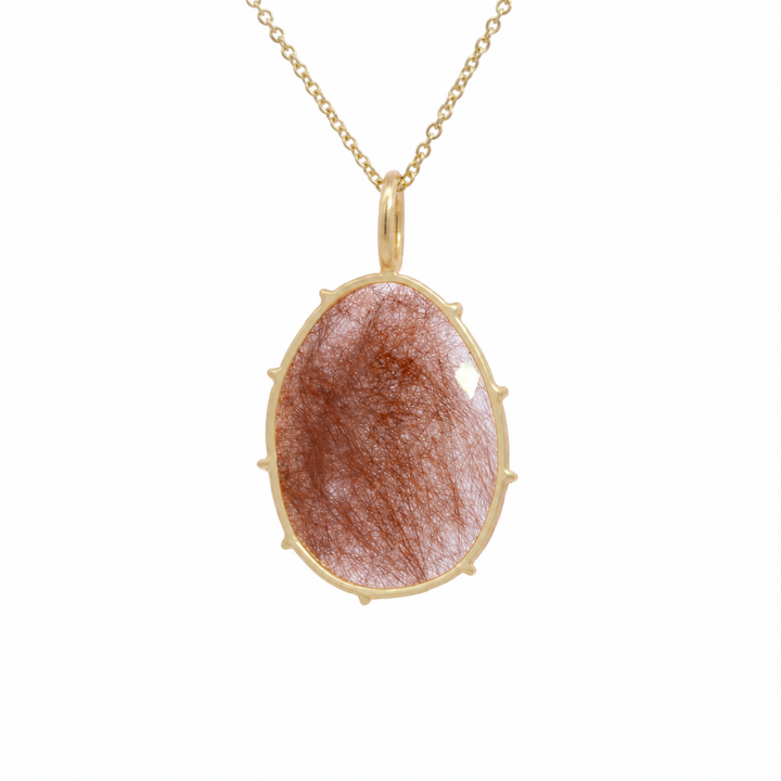 Faceted Red Rutilated Quartz Pendant