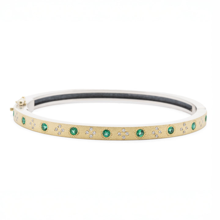 Trunk Show 4 mm Daphnie Emerald and Diamond Bracelet