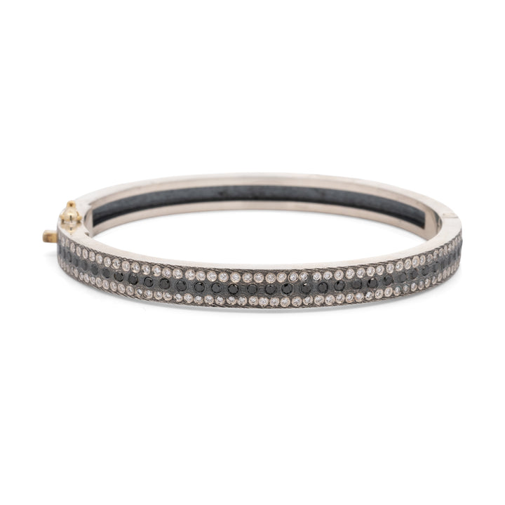 Adam 6 mm Triple Row Black & White Diamond Bracelet