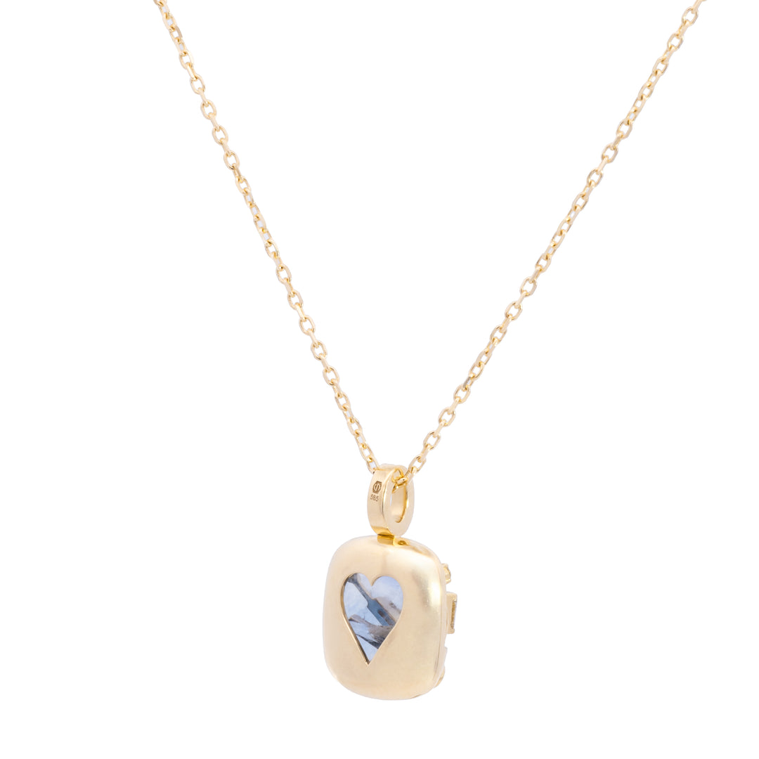 Fluorite Mini Sun with Diamonds Necklace