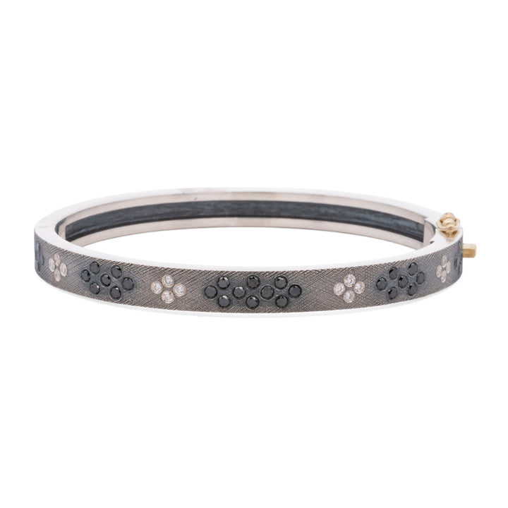 6mm Gemma Lux Diamond Silver Bangle Bracelet