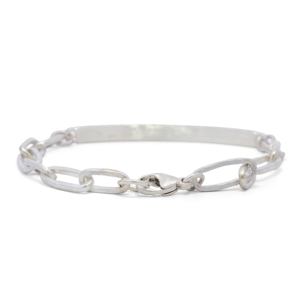 0.17 tcw Brown Diamond Hammered Bar Chain Bracelet