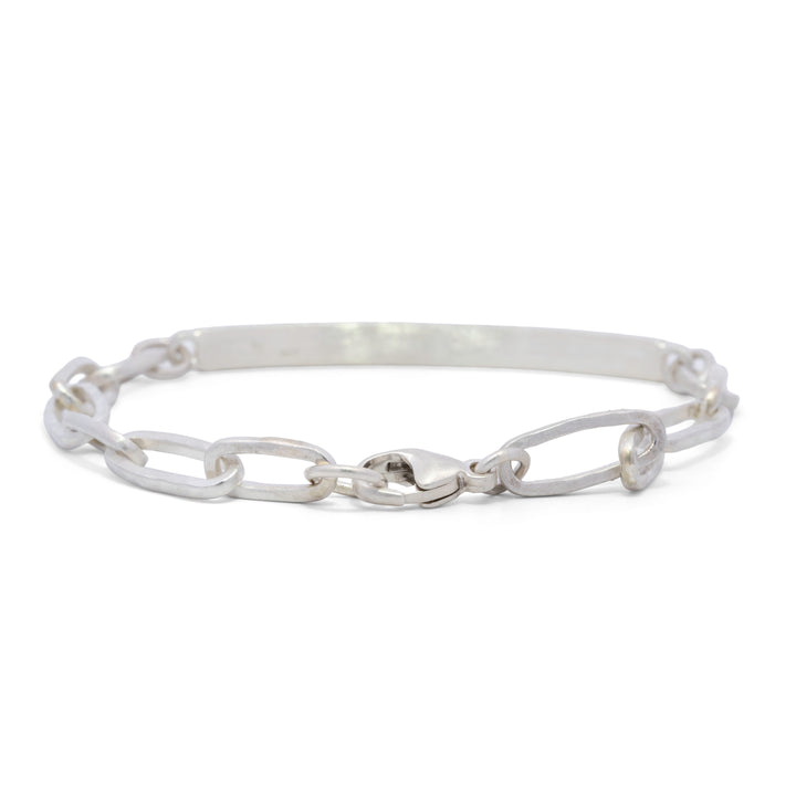 0.17 tcw Brown Diamond Hammered Bar Chain Bracelet