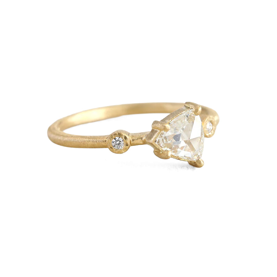 Pale Grey Rose Cut Diamond Ring