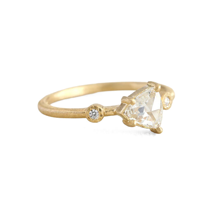 Pale Grey Rose Cut Diamond Ring
