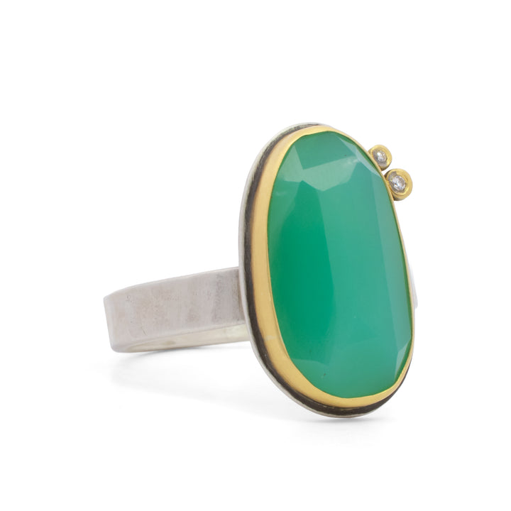 Rosecut Chrysoprase Ring