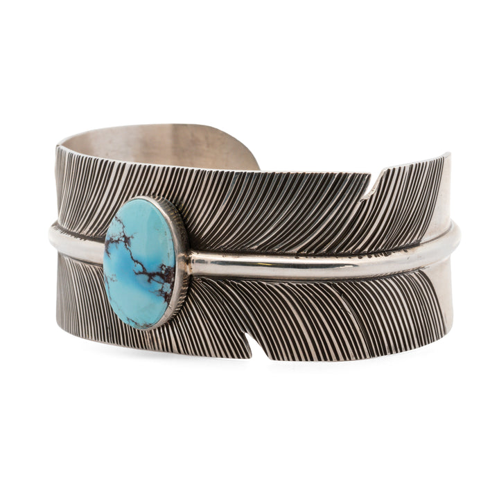 Golden Hills Turquoise Feather Cuff Bracelet