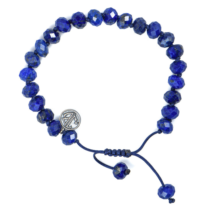 8mm Faceted Lapis Lazuli Bracelet