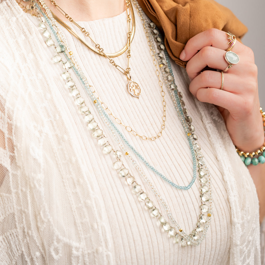 Faceted Apatite Beaded Necklace