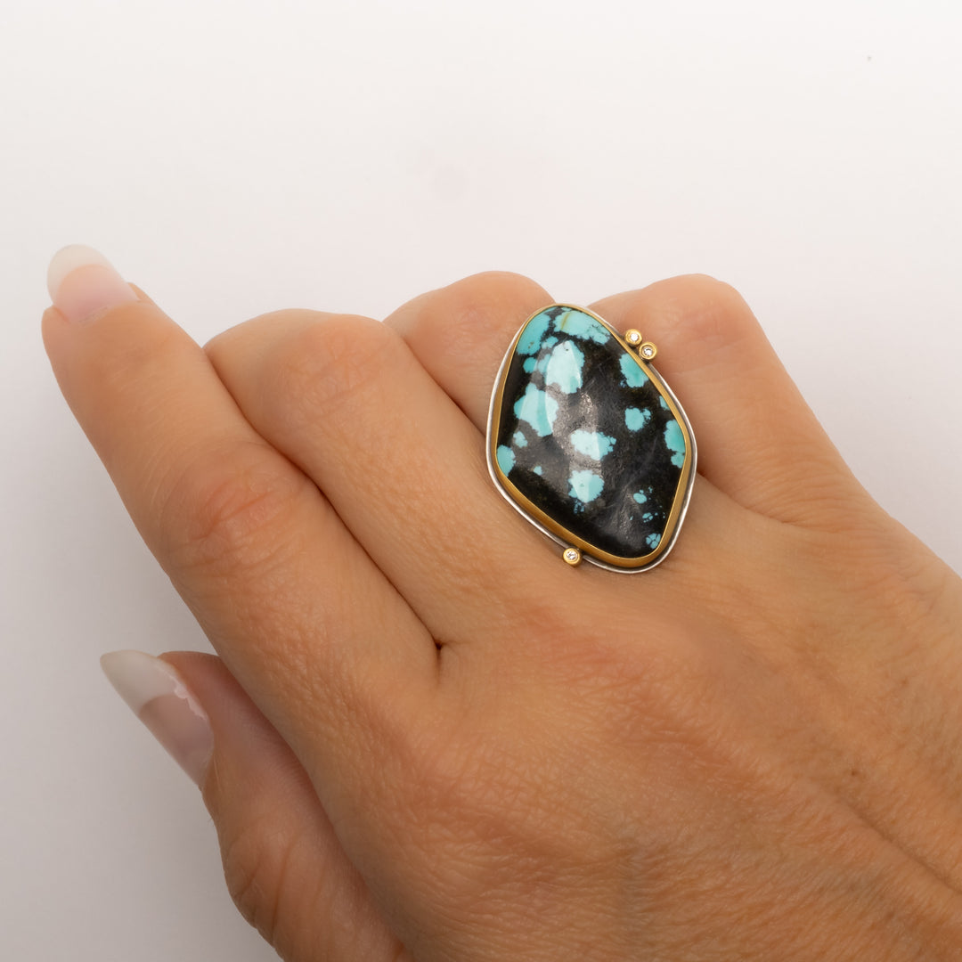 Turquoise and Diamond Ring