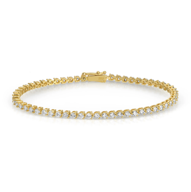 14K Yellow Gold 3.05tcw Lab Diamond Tennis Bracelet
