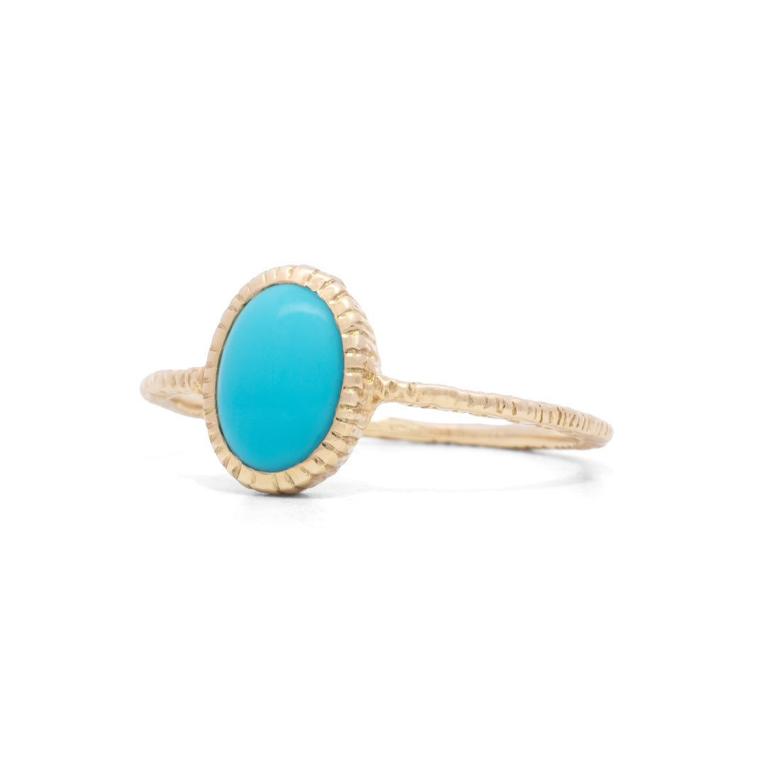 Small Oval Bezel Set Turquoise Ring