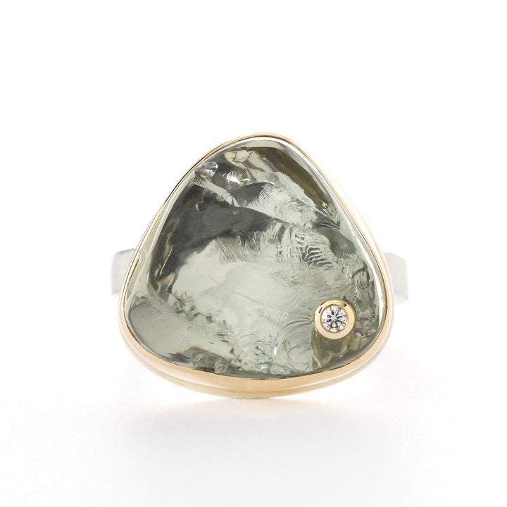 Surface Cut Mint Quartz Ring