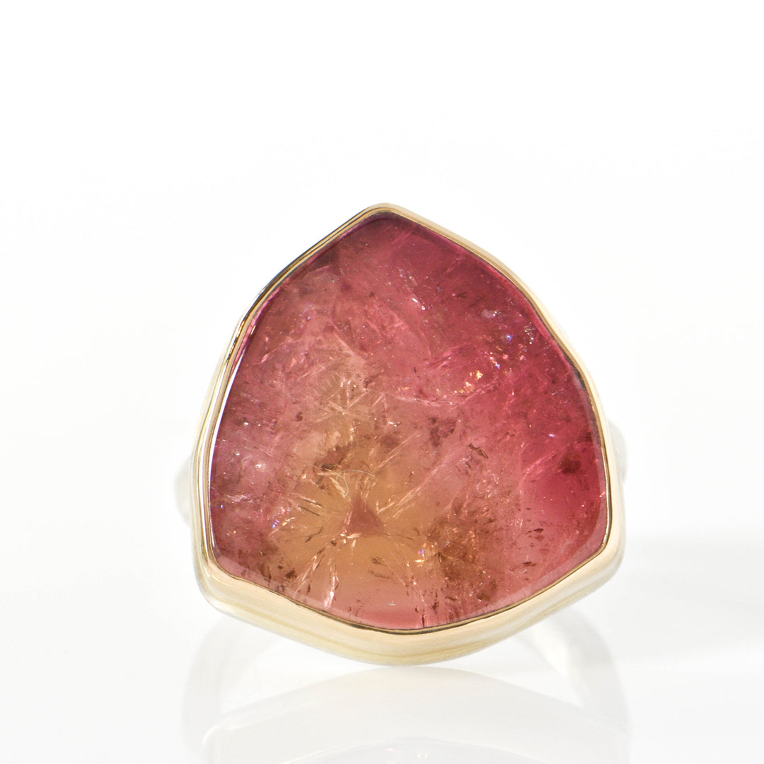 Pink Tourmaline Slice Ring