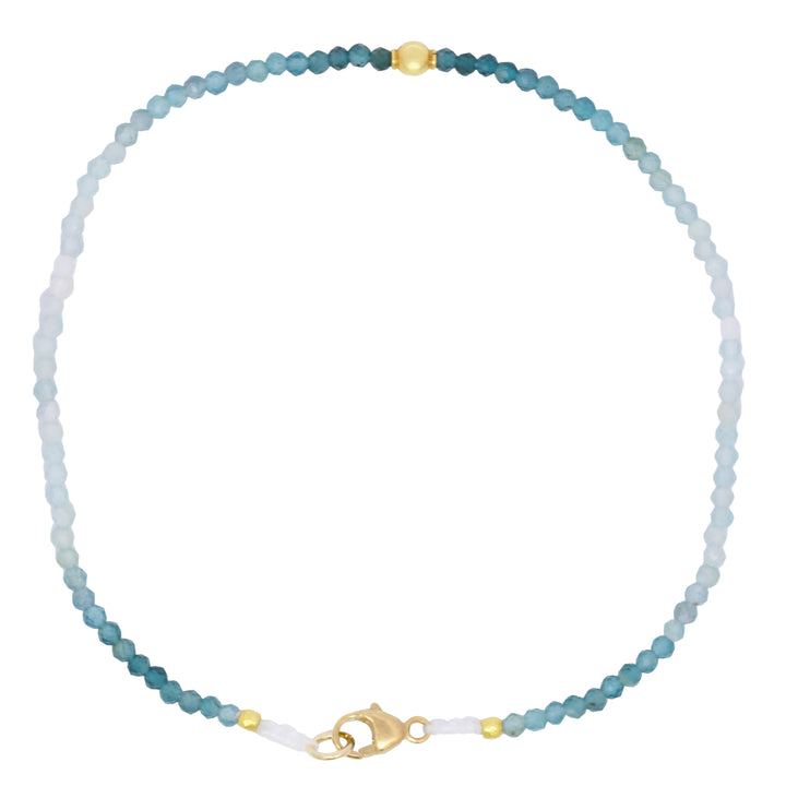 Grandidierite & Gold Beaded Bracelet
