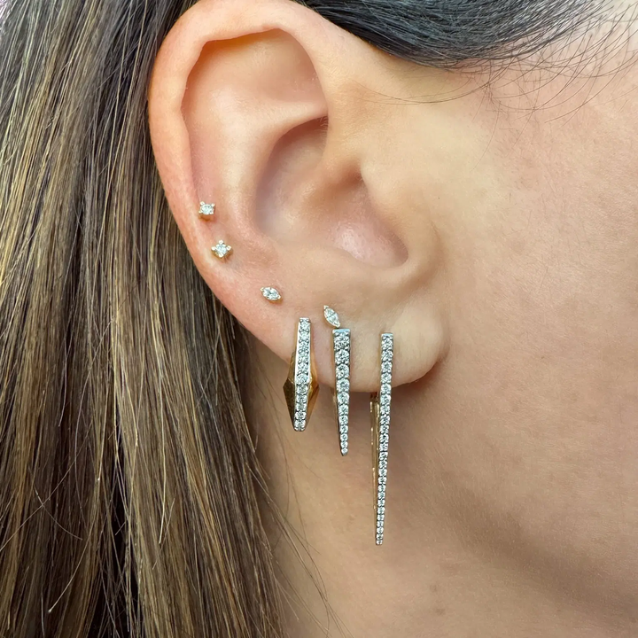 Diamond "V" Hoop Earrings