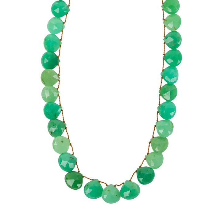 Chrysoprase Faceted Teardrop Necklace