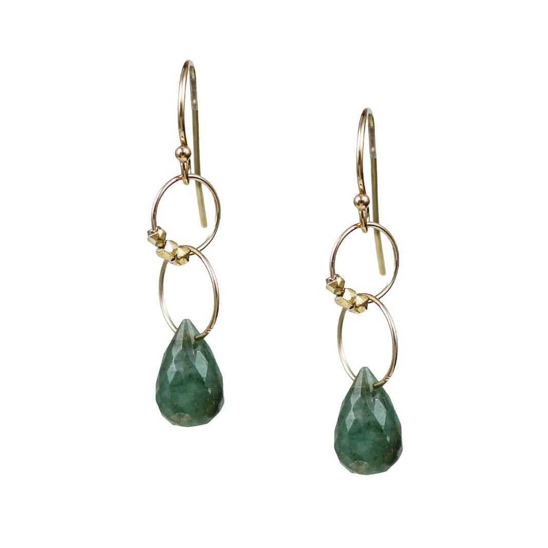 Astra Drop Earrings in Emerald