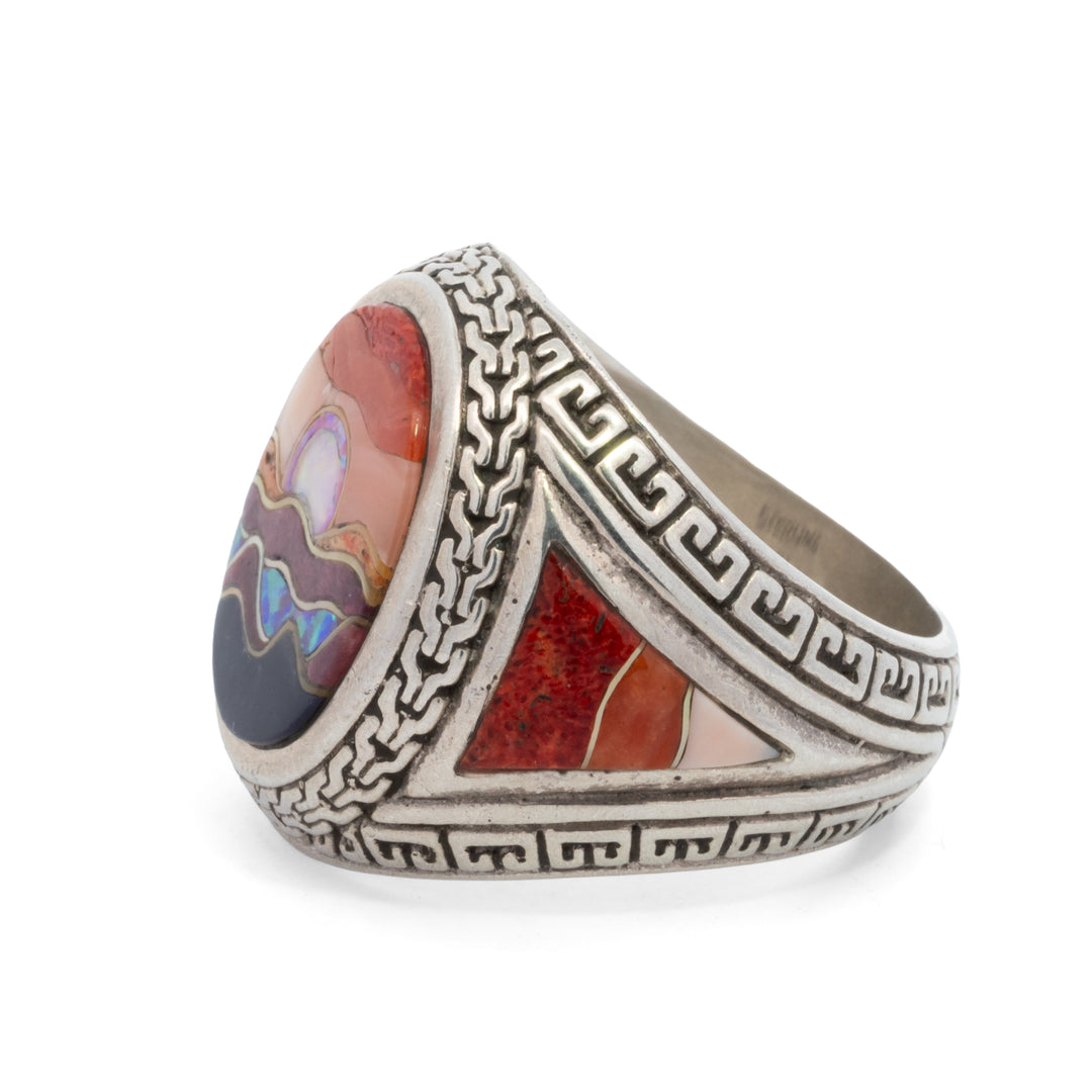 Desert Moon Inlay Signet Ring