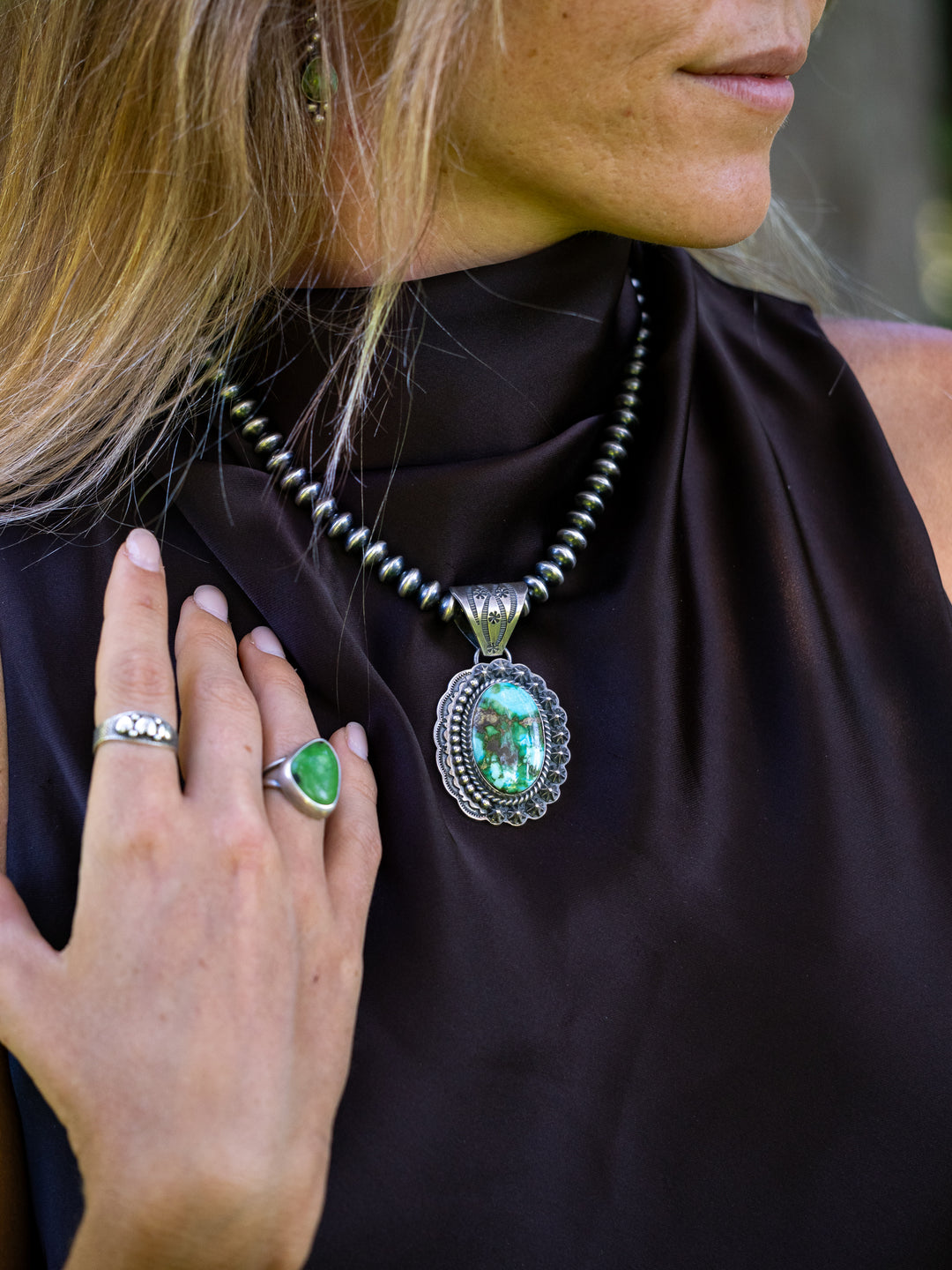 Gilbert Platero Turquoise Pendant