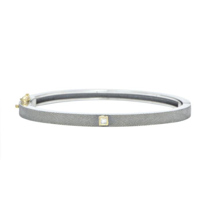 4mm Princess Diamond Bangle Bracelet