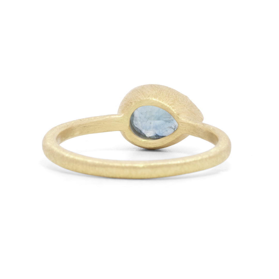Horizontal Pear Montana Sapphire Ring