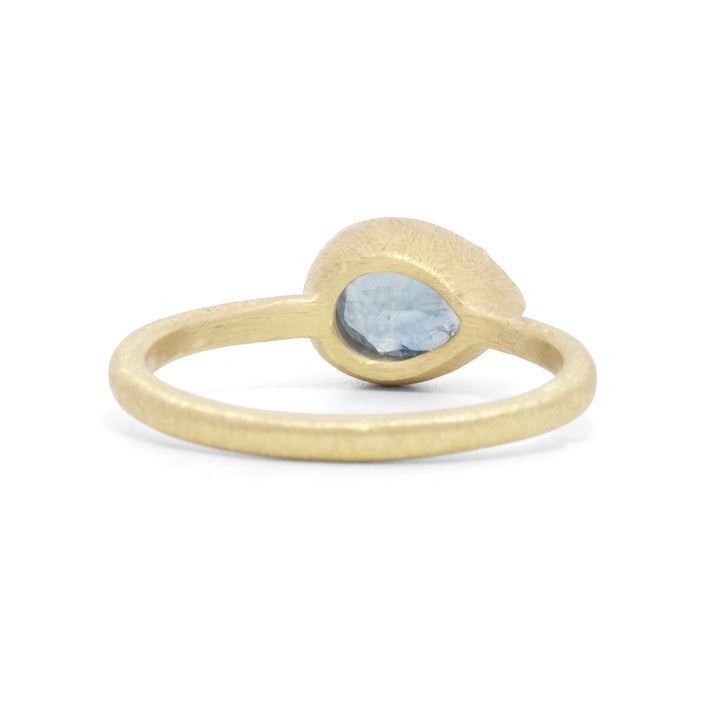 Horizontal Pear Montana Sapphire Ring