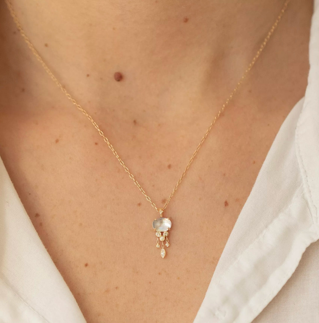 Moonstone Jellyfish Necklace