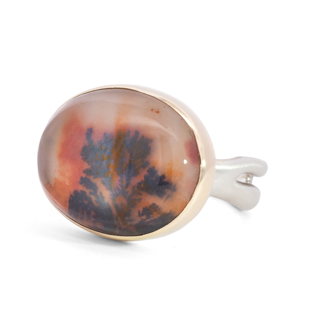 Oval Dendritic Agate Ring