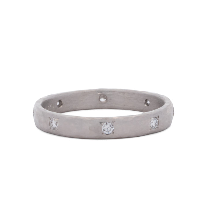 8 Diamond Hammered Band