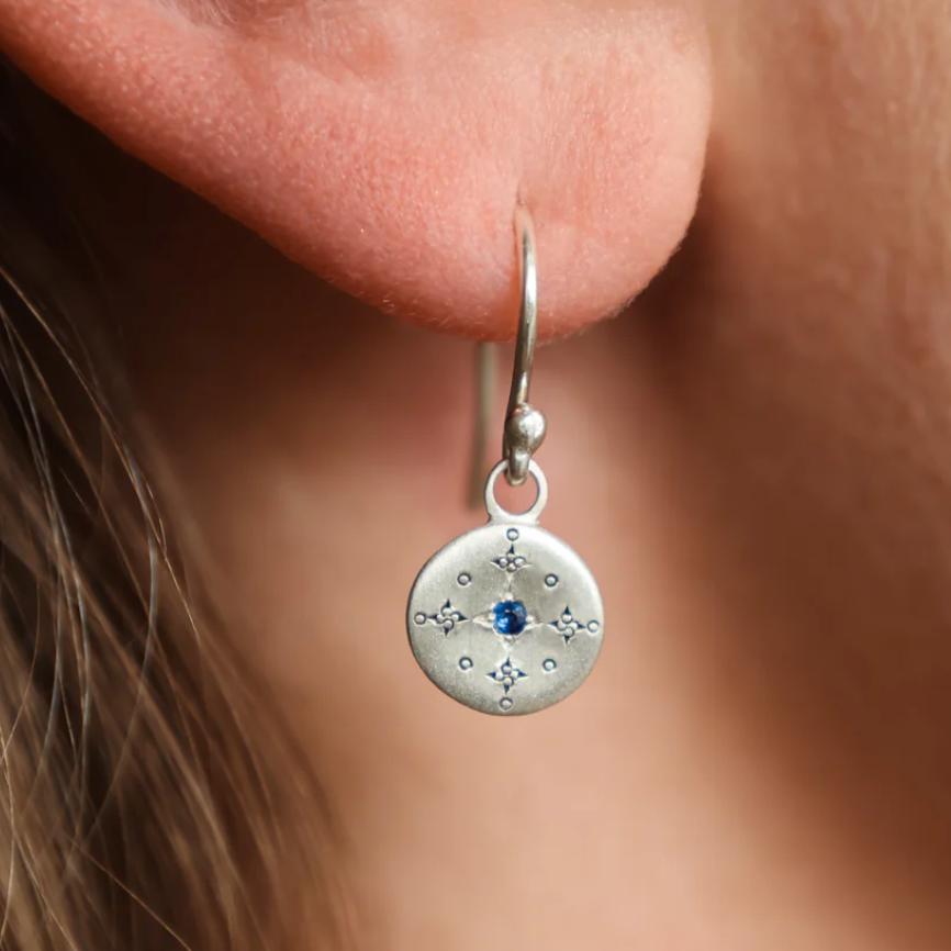 New Moon Charm Drop Earrings