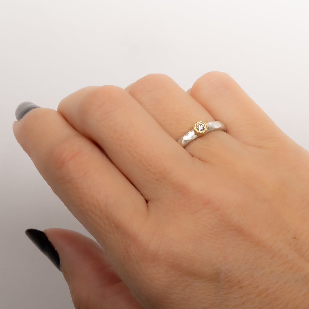Round Bezel Set Diamond Ring