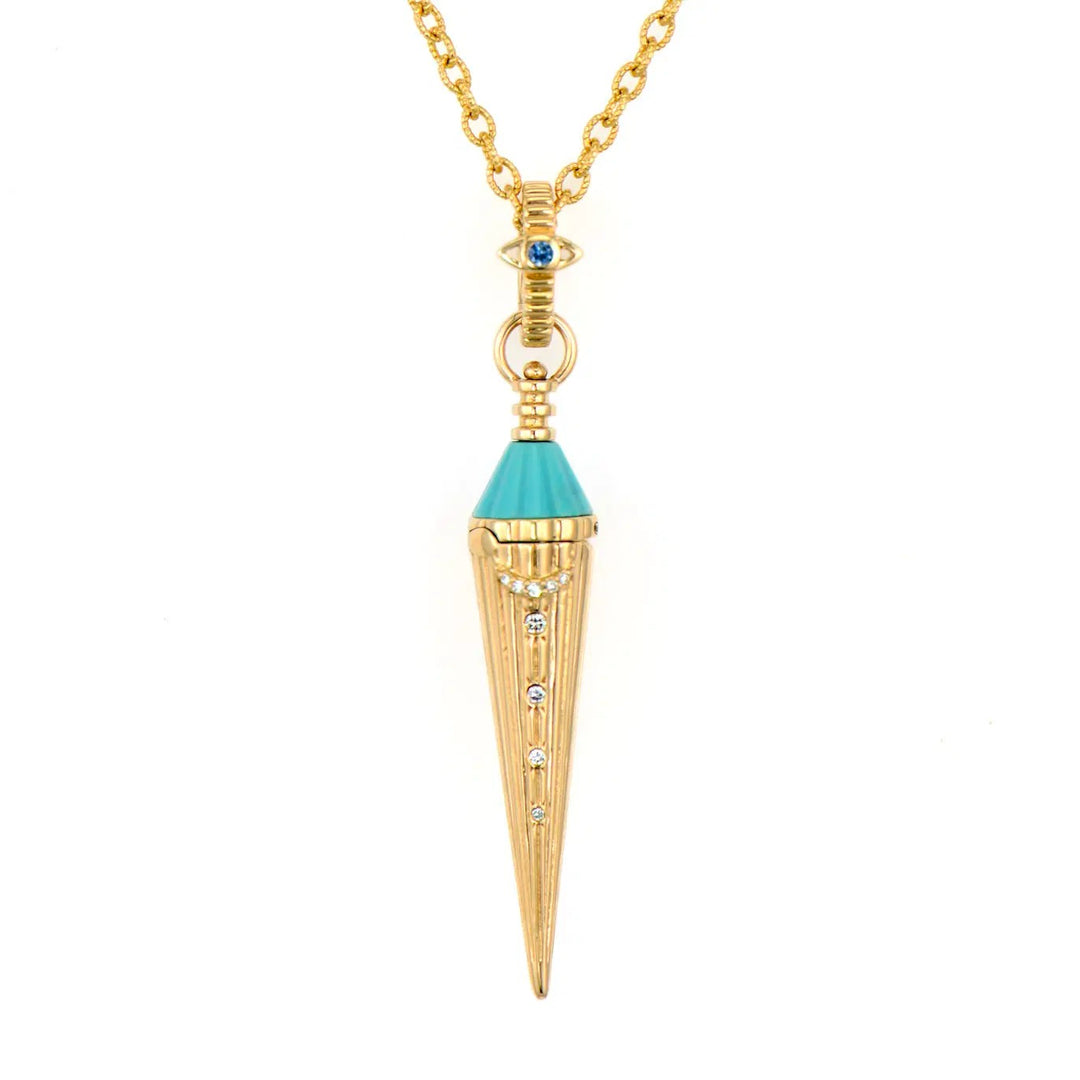 Turquoise Secret Cone Pendulum Pendant