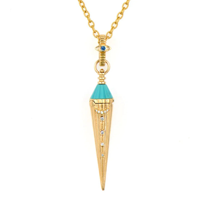 Turquoise Secret Cone Pendulum Pendant
